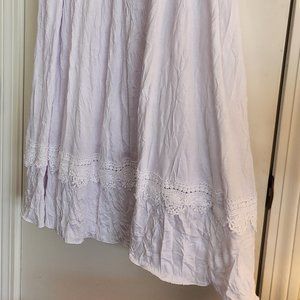 White  gauze crinkled skirt ankle length